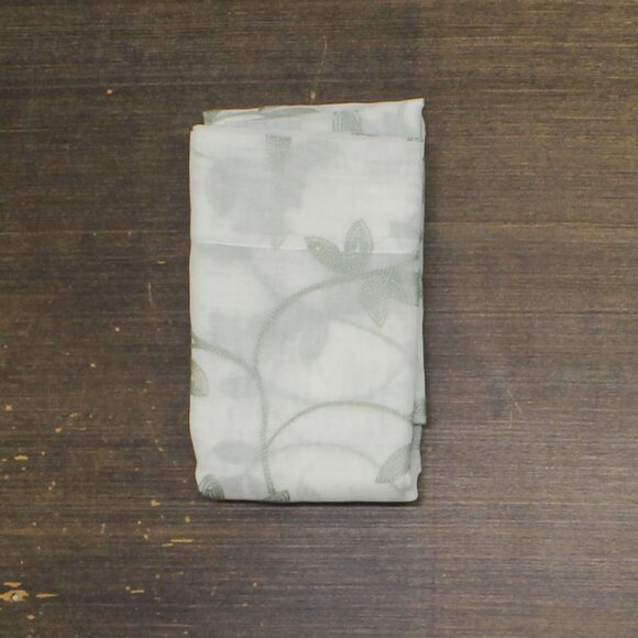 NEW Regal Home Embroidered Sheer Single Curtain Panel Ivory Green Clay 50x63 - Picture 4 of 6